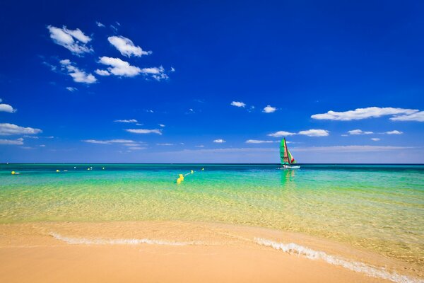 Paradiesischer Strand mit kristallklarem Wasser