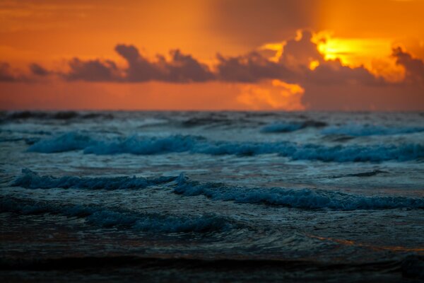 Dawn over the ocean in the USA