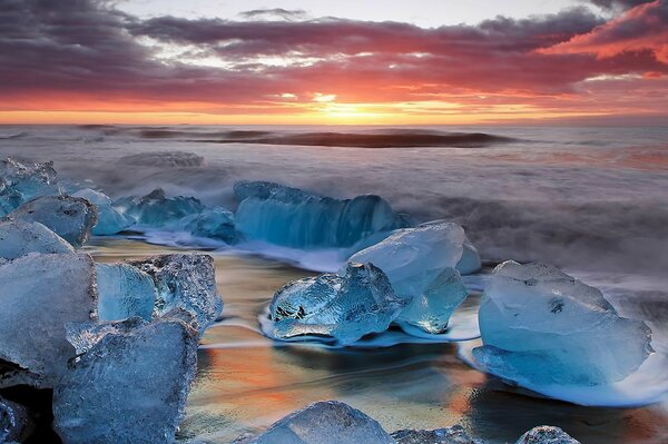 Puesta de sol Islandia surf