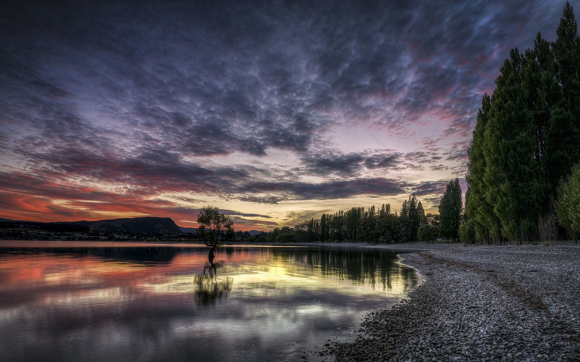 lake sunset landscape