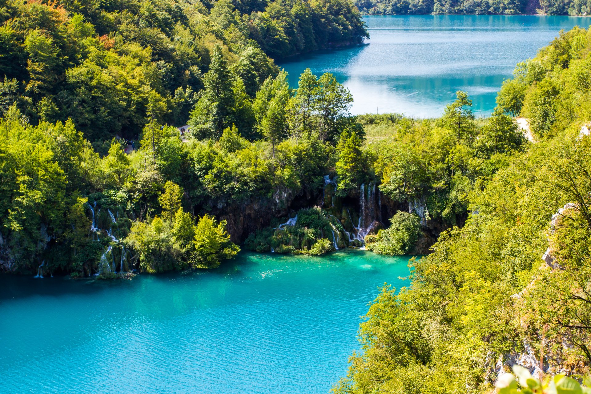 belle nature paysage arbres lac cascade