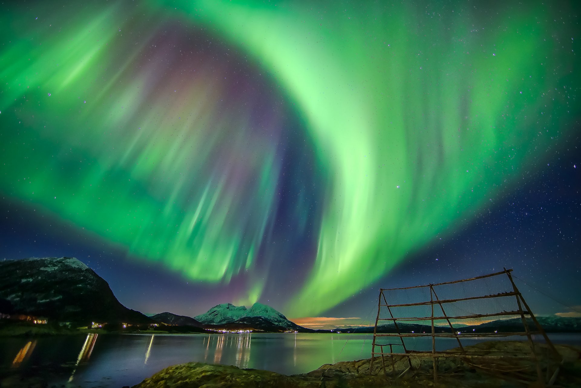 aurora borealis northern lights sky star mountain night