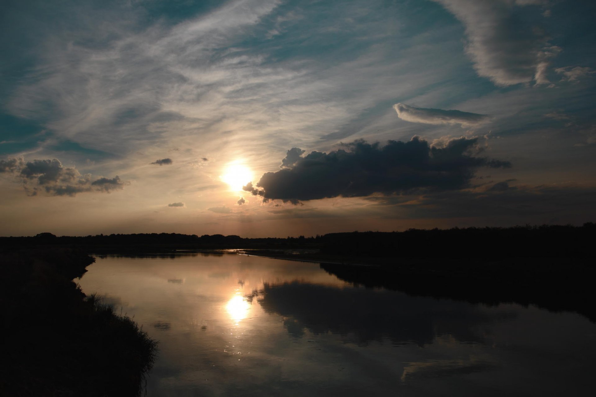 fluss himmel sonne reflexion wolken ☁