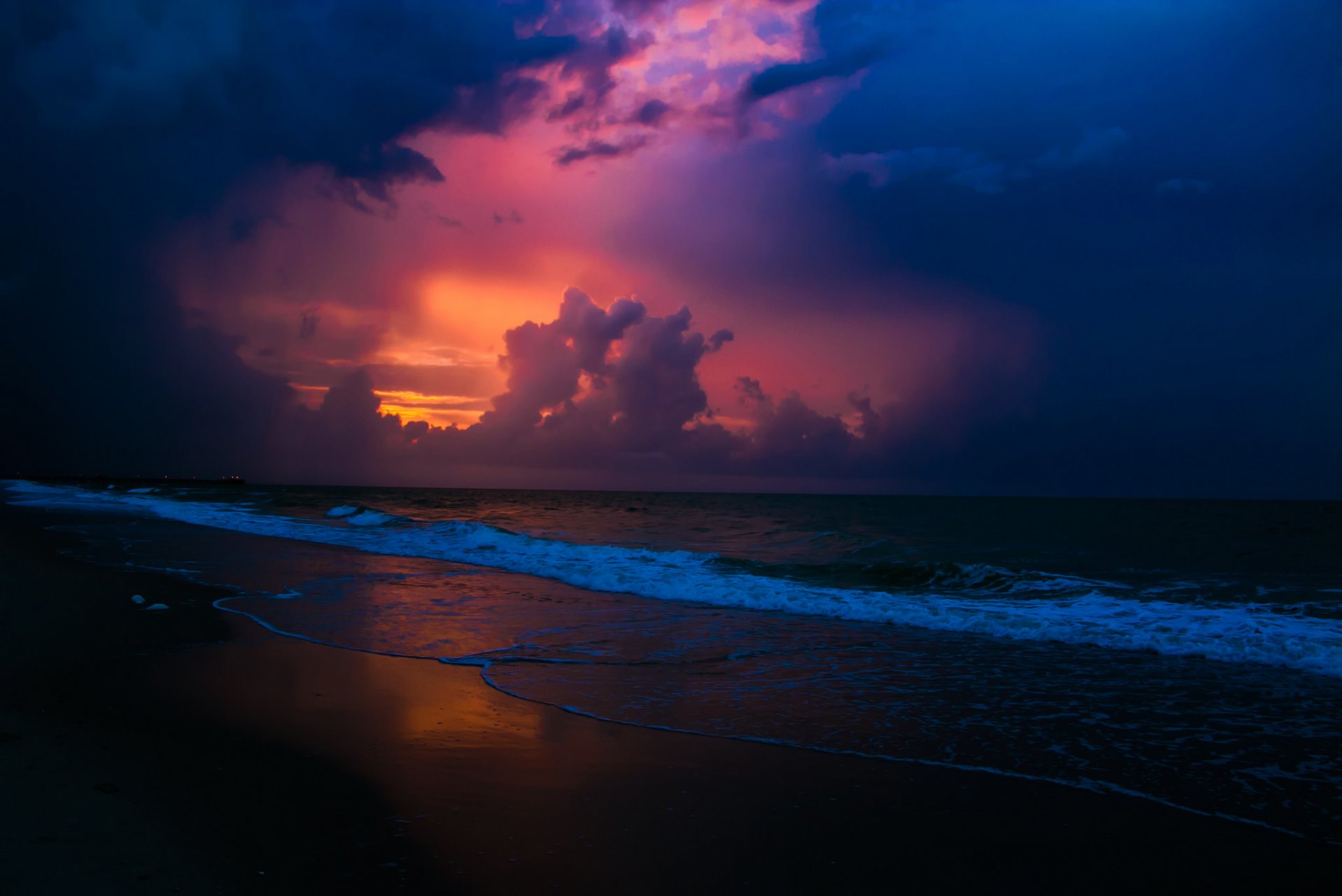 landscape beauty sunset sky sea beach wave