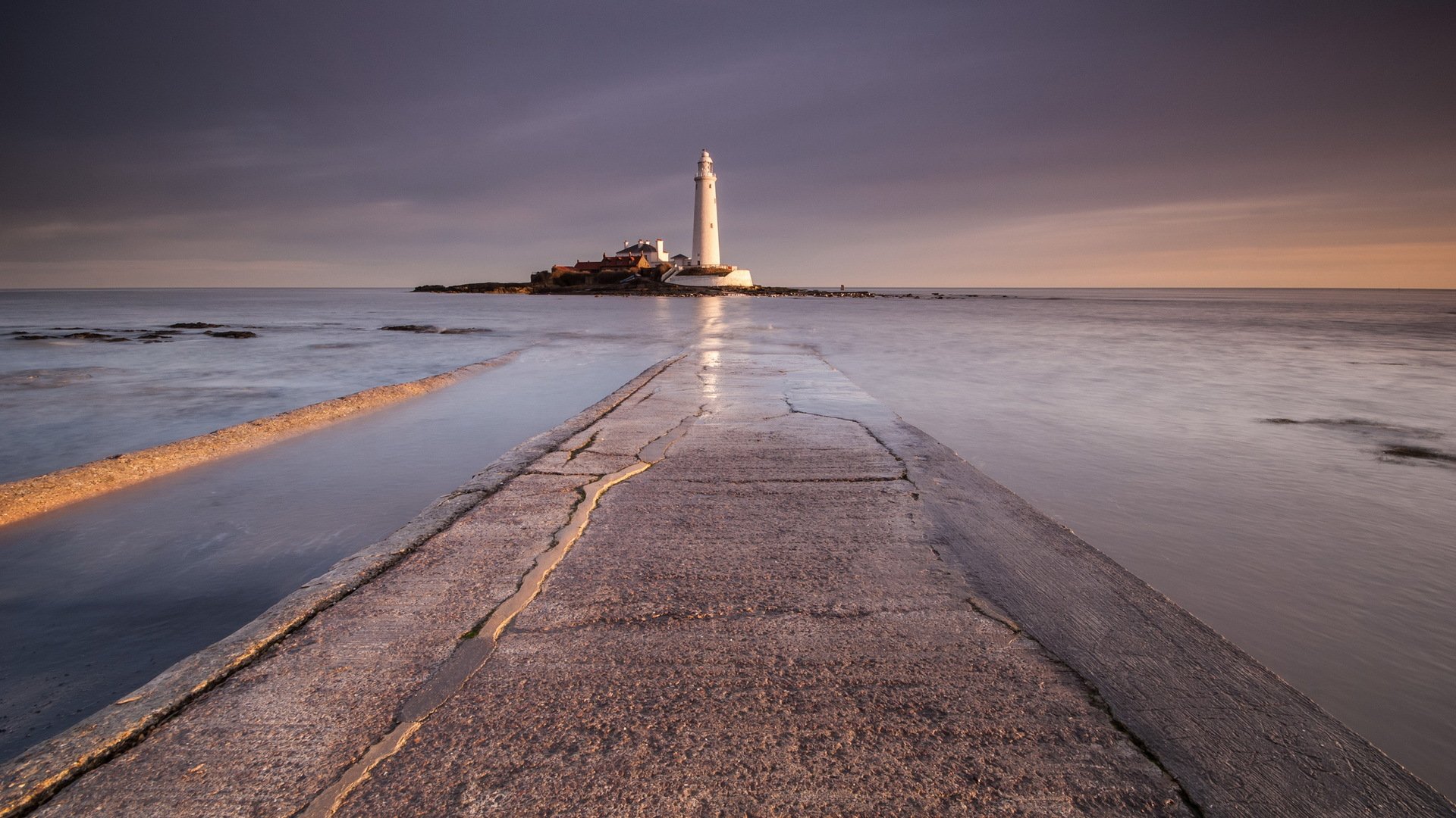 regno unito inghilterra whitley bay faro mare paesaggio