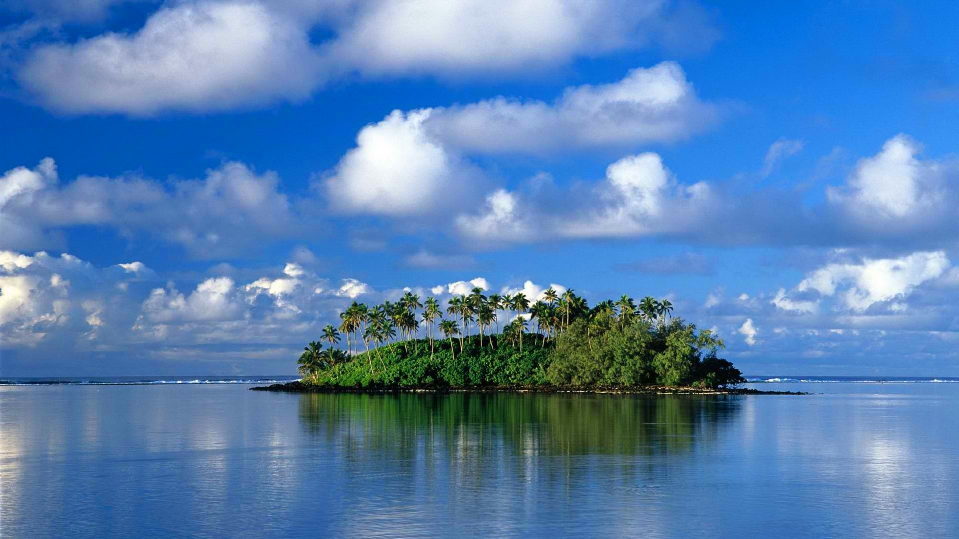 cielo nuvole mare isola alberi palma