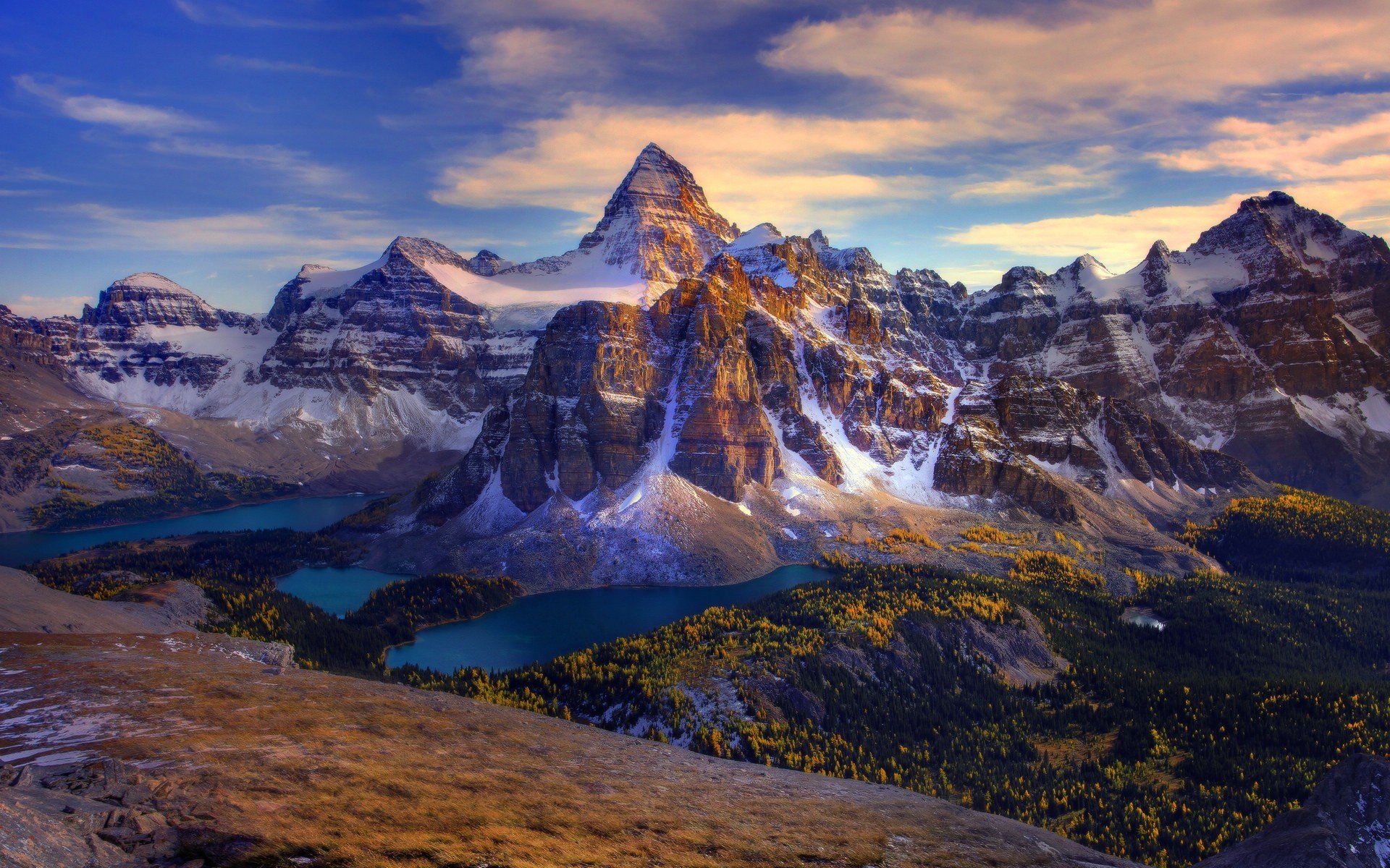 montañas bosque árboles canadá lagos