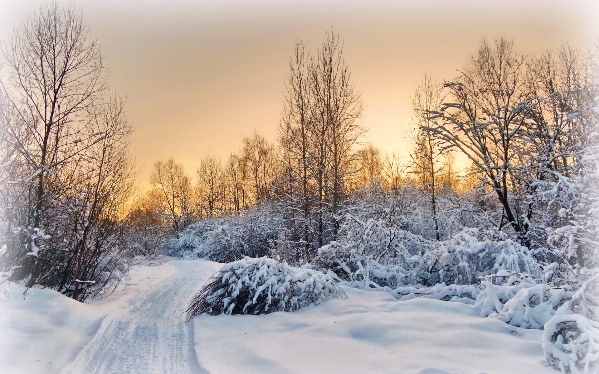 sera villaggio strada tramonto inverno paesaggio periferia neve