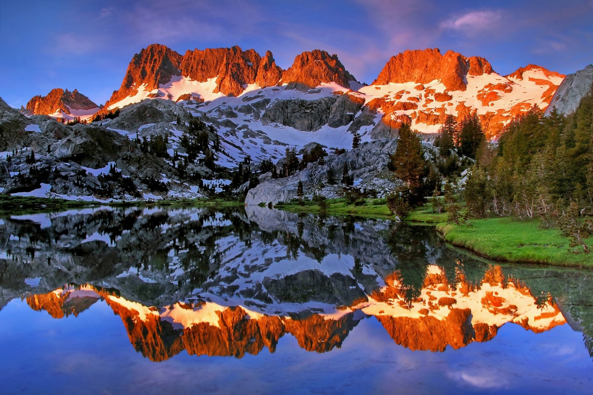 lago ediza ansel adams wilderness california minareti lago montagna riflessione