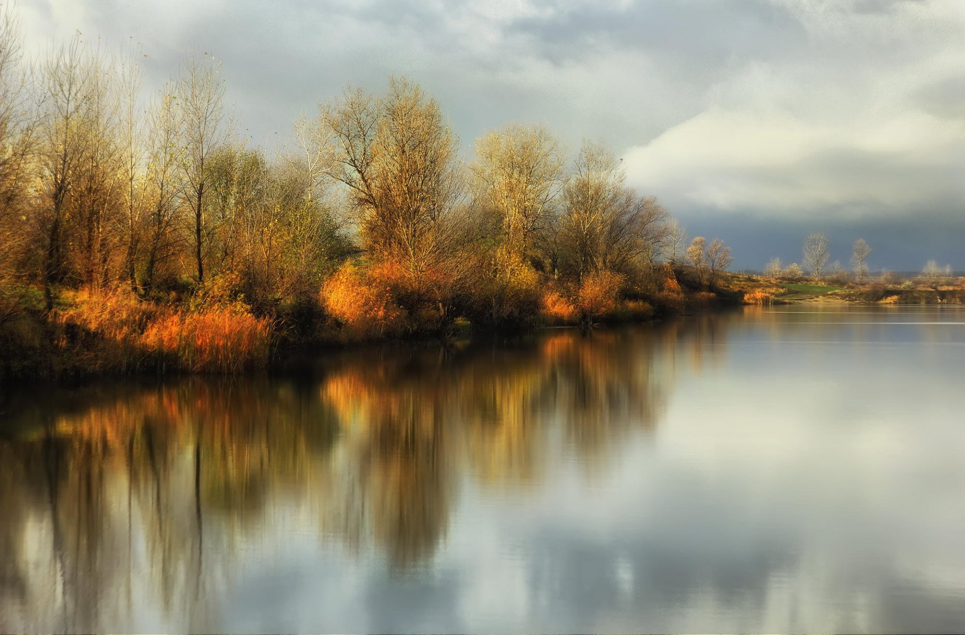 automne soleil automne rivière réflexion