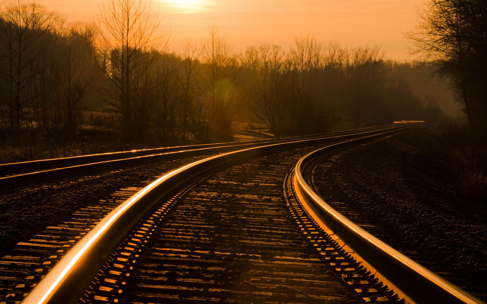 morgen eisenbahn landschaft