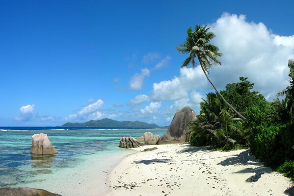 Ciel nuageux et plage de sable