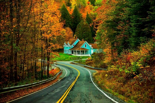 Autumn in a cozy house