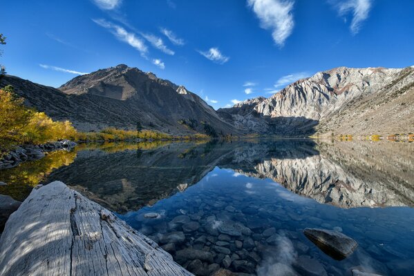 Отражение гор в озере прекрасно