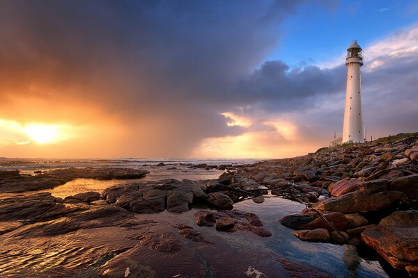 Lighthouse on the seashore