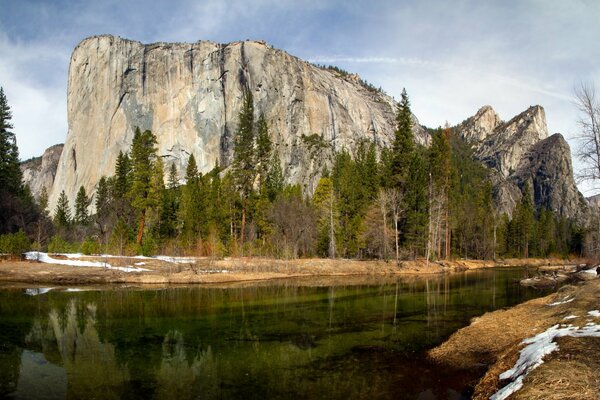 Beautiful Landscape of river and mountains