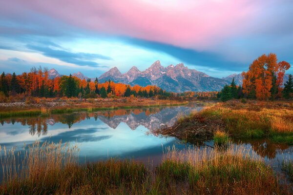 Golden autumn in the mountains