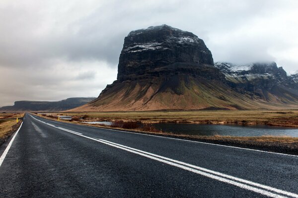 Landscape of the road among the mountains